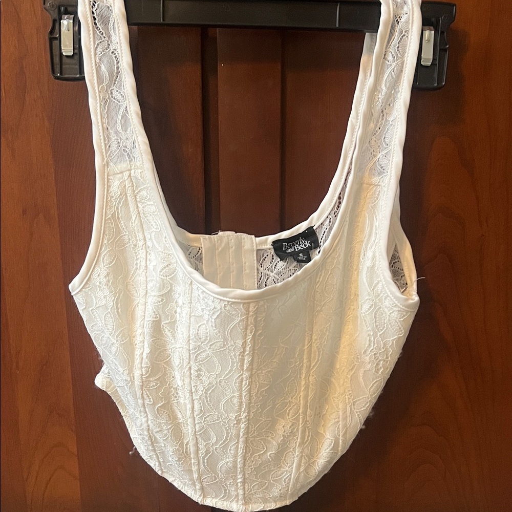 Cream Lace Corset Top